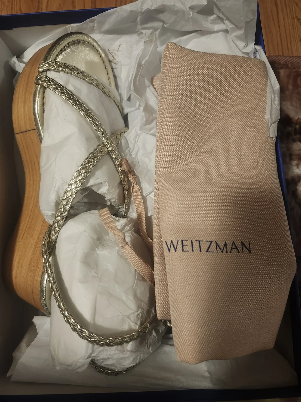 Stuart Weitzman Metallic Silver Braided Ankle-Strap Platform Sandal